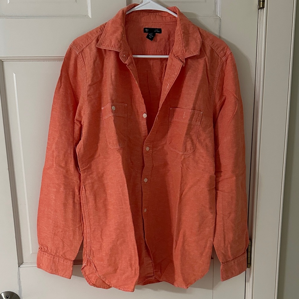 GAP Factory Men's  Orange Casual Shirt